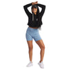 Feat Women's Black TreeCell Plush Crop Hoodie