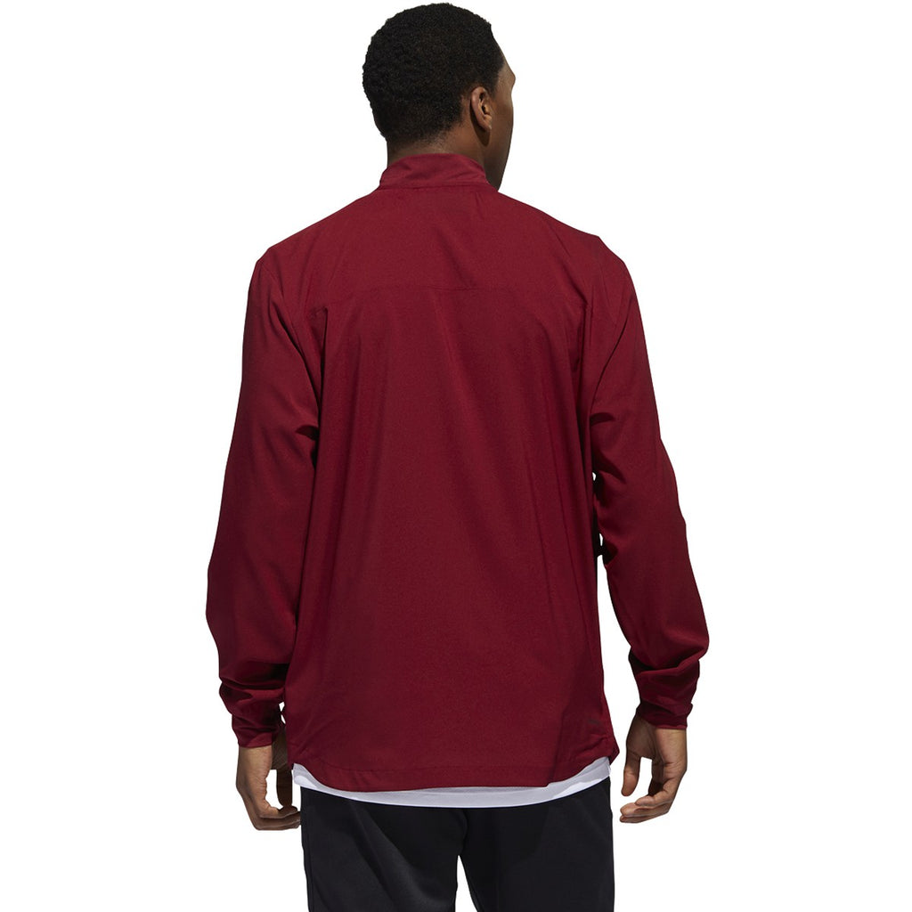 adidas Men's Team Collegiate Burgundy/White Under The Lights Long Sleeve Woven 1/4 Zip