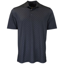 Greg Norman Men's Black Micro Pique Spinner Print Polo