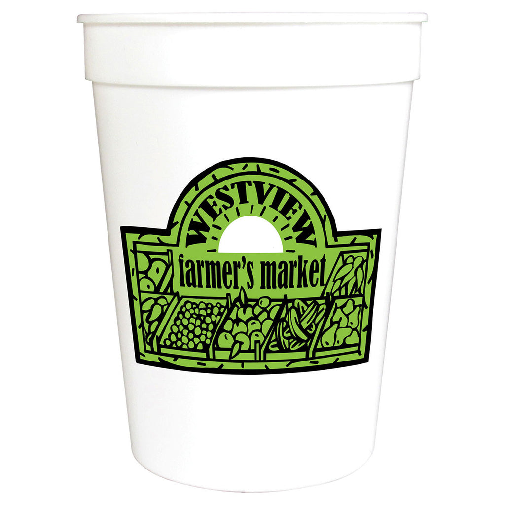 Logo Solid Stadium Cups (12 Oz.)