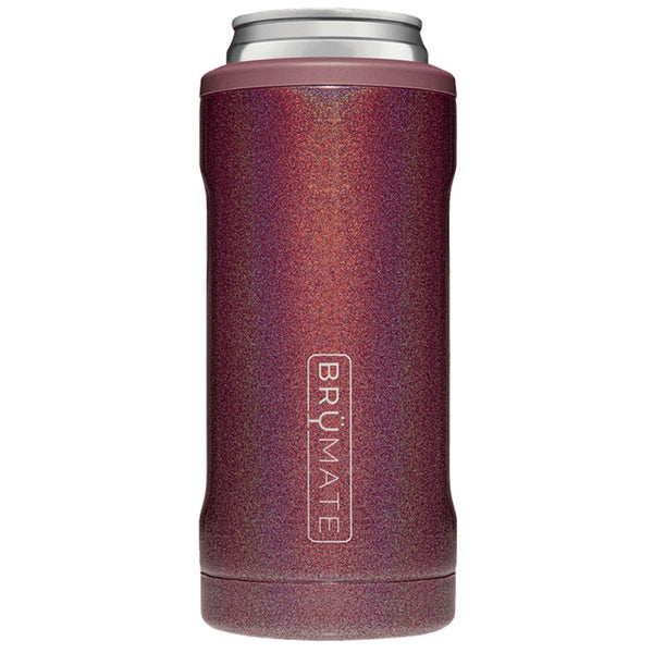 BruMate Glitter Merlot Hopsulator Slim 12 oz