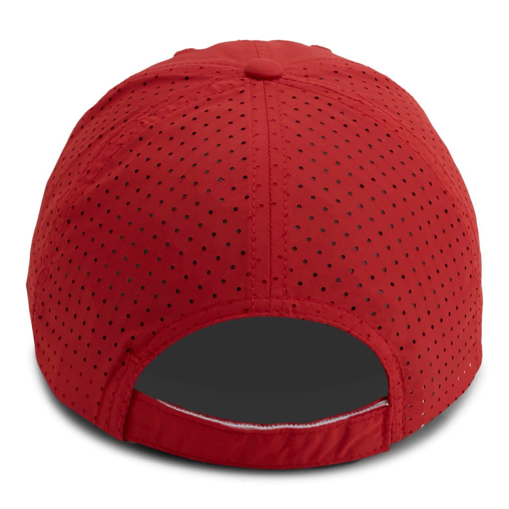 Paramount Apparel Red Soft Structure Low Profile Perforated Performance Cap