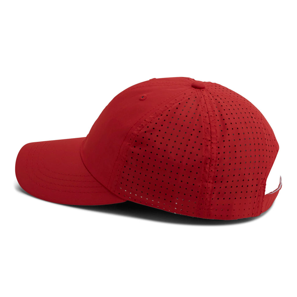 Paramount Apparel Red Soft Structure Low Profile Perforated Performance Cap