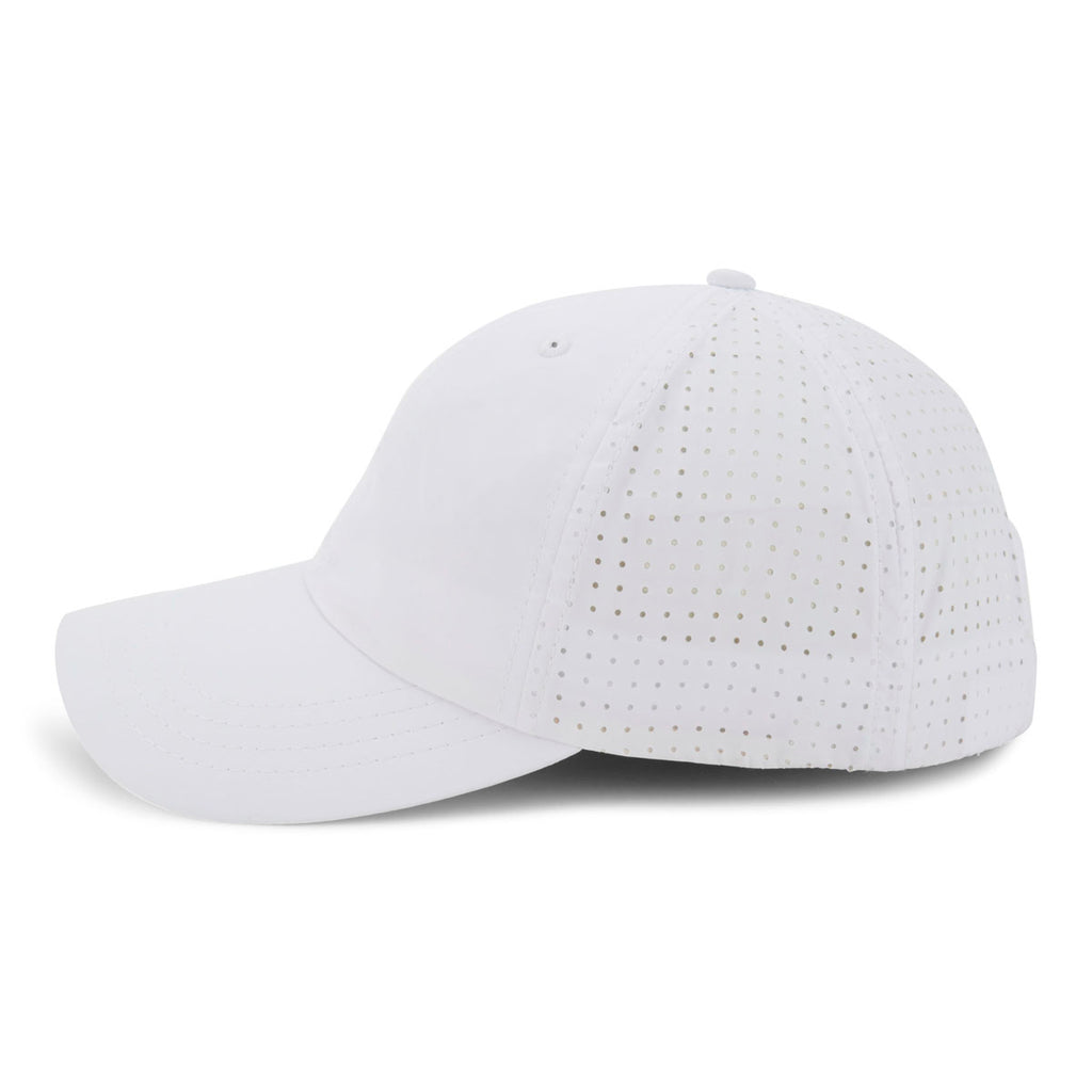 Paramount Apparel White Soft Structure Low Profile Perforated Performance Cap