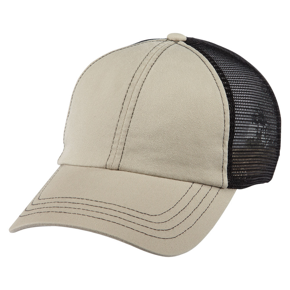 Paramount Apparel Light Khaki/Black Caps 101 Two-Tone Mesh Back Cap