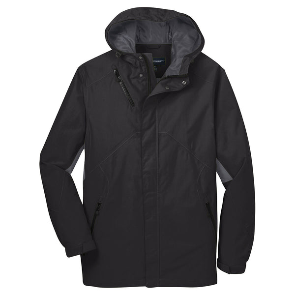 Port Authority Men's Black/ Magnet Grey Cascade Waterproof Jacket