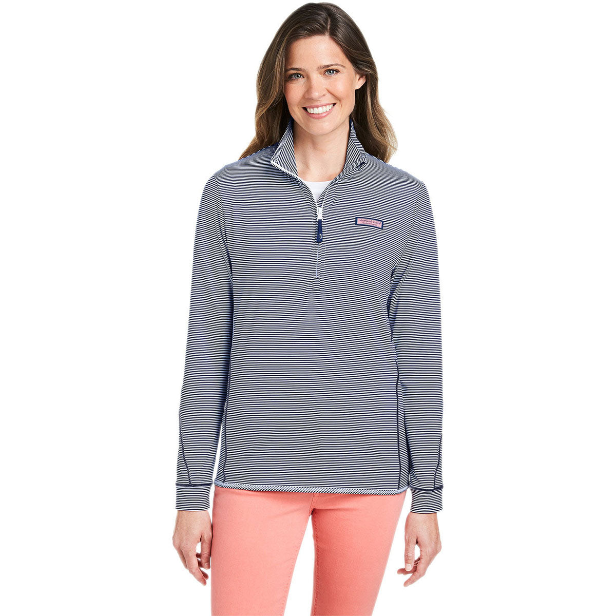 Pittsburgh Steelers Vineyard Vines Women's Sankaty Shep Half-Zip Pullover  Top - Heather Gray