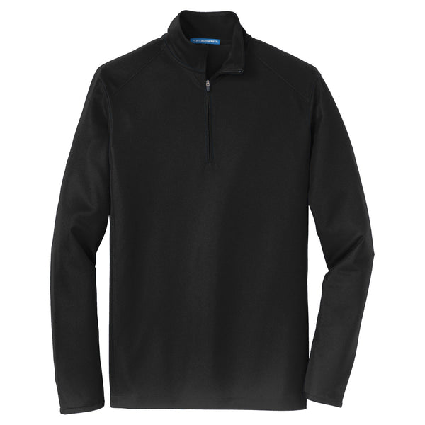 Port Authority Men's Black Pinpoint Mesh 1/2-Zip