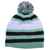 AHEAD Mint/Black/White Toque Multi-Strip with Pom Cap