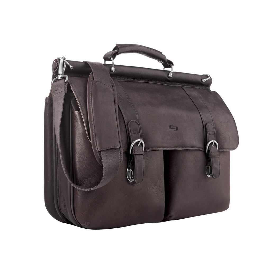 Solo Brown Warren Leather Briefcase