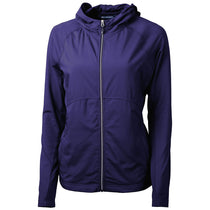 Cutter & Buck Women's College Purple Adapt Eco Knit Hybrid Recycled Full Zip Jacket