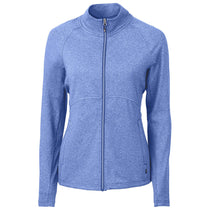 Cutter & Buck Women's Tour Blue Heather Adapt Eco Knit Heather Recycled Full Zip