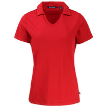 Cutter & Buck Women's Red Daybreak Eco Recycled V-neck Polo