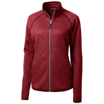 Cutter & Buck Women's Cardinal Red Heather Mainsail Sweater-Knit Full Zip Jacket