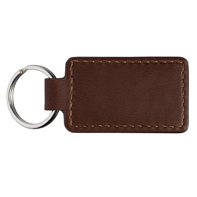 Leeman Brown Tuscany PU Leather Rectangle Key Ring