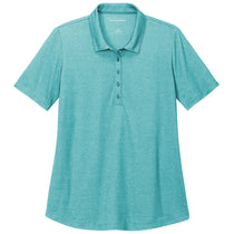 Port Authority Women's Dark Teal Heather Fine Pique Blend Polo