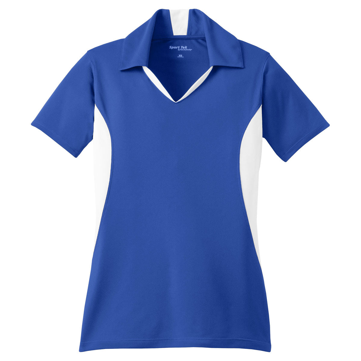 Sport-Tek LST655 Womens True Navy Blue/Gold Sport-Wick Moisture Wicking  Short Sleeve Polo Shirt —