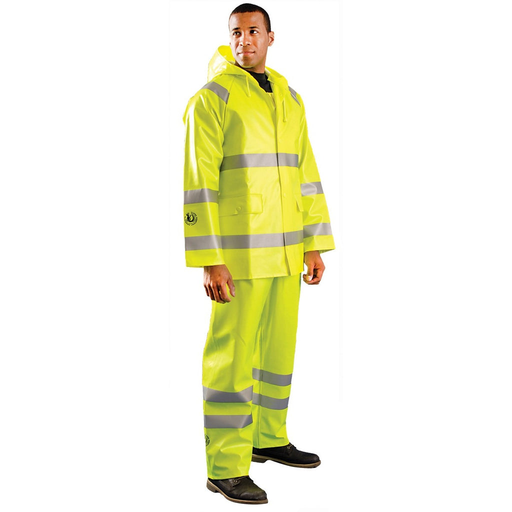 OccuNomix Men's Yellow Premium Flame Resistant Rain Jacket