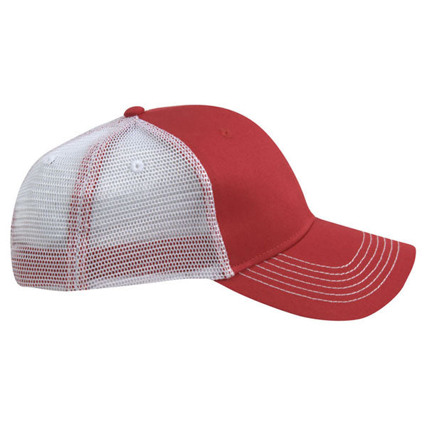 AHEAD Deep Red/White Chino Twill Mesh Back Cap