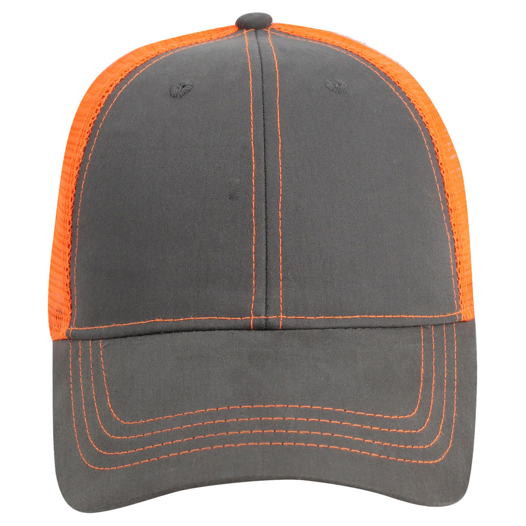 AHEAD Graphite/Neon Orange Neon Mesh Back Cap