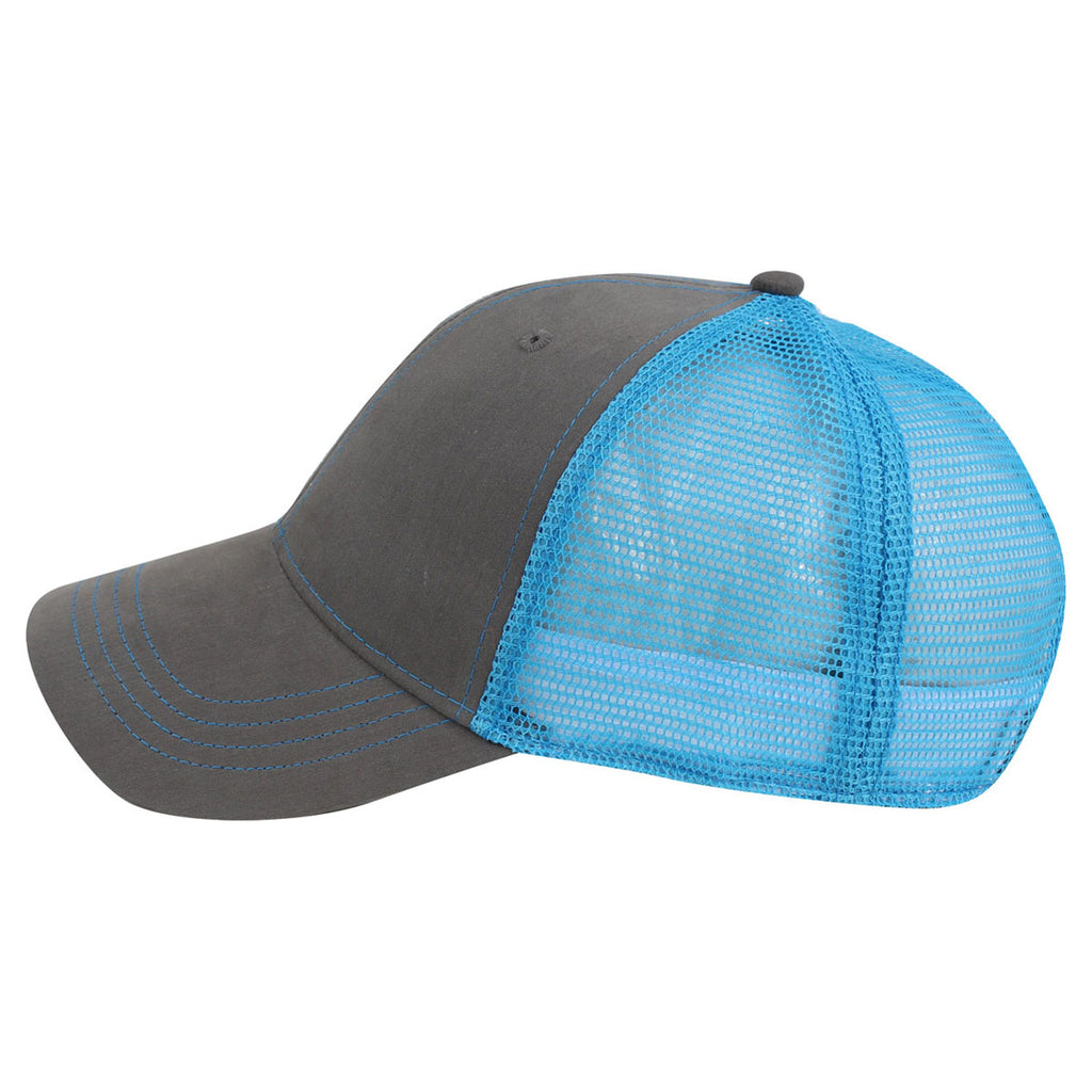 AHEAD Graphite/Neon Blue Neon Mesh Back Cap