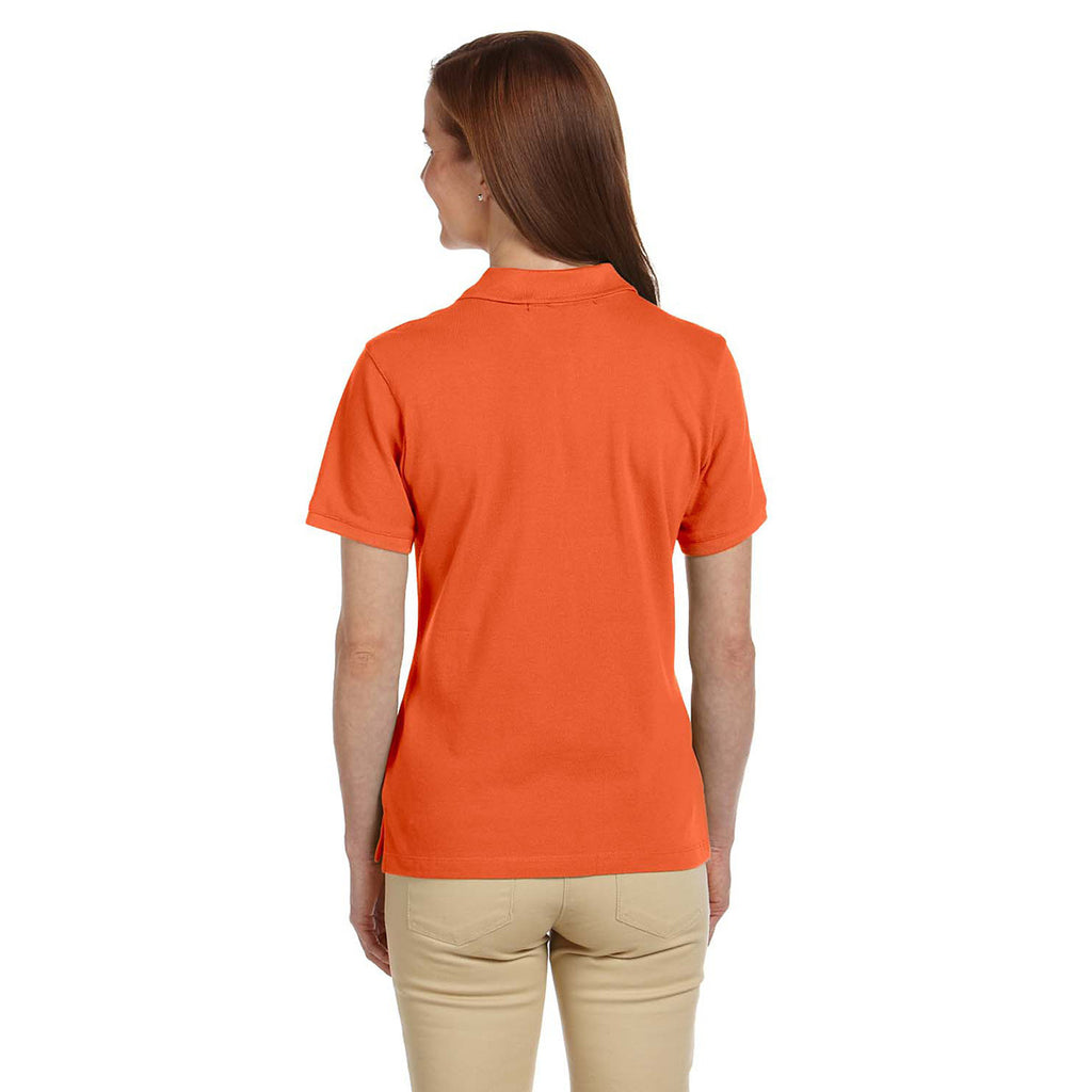 Harriton Women's Team Orange 6 oz. Ringspun Cotton Pique Short-Sleeve Polo