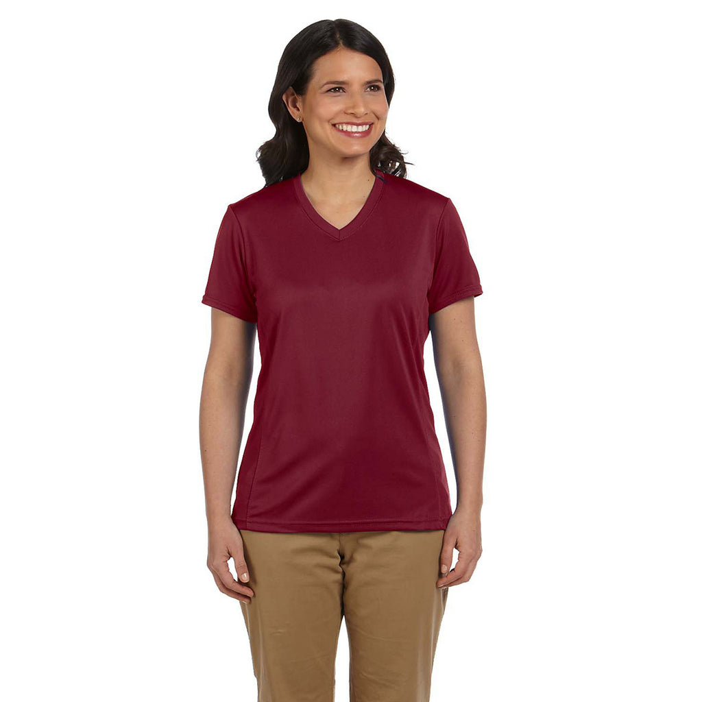 Harriton Women's Maroon 4.2 oz. Athletic Sport T-Shirt