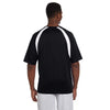 Harriton Men's Black/White 4.2 oz. Athletic Sport Colorblock T-Shirt