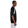 Harriton Men's Black/White 4.2 oz. Athletic Sport Colorblock T-Shirt