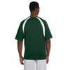 Harriton Men's Dark Green/White 4.2 oz. Athletic Sport Colorblock T-Shirt