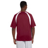 Harriton Men's Maroon/White 4.2 oz. Athletic Sport Colorblock T-Shirt