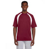 Harriton Men's Maroon/White 4.2 oz. Athletic Sport Colorblock T-Shirt