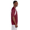 Harriton Men's Maroon/White 4.2 oz. Athletic Sport Colorblock T-Shirt