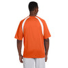 Harriton Men's Team Orange/White 4.2 oz. Athletic Sport Colorblock T-Shirt