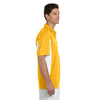 Harriton Men's Gold/White Side Blocked Micro-Pique Polo