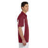 Harriton Men's Maroon/White Side Blocked Micro-Pique Polo