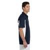 Harriton Men's Navy/White Side Blocked Micro-Pique Polo