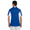 Harriton Men's True Royal/White Side Blocked Micro-Pique Polo