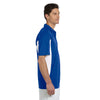 Harriton Men's True Royal/White Side Blocked Micro-Pique Polo