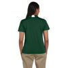 Harriton Women's Dark Green/White Side Blocked Micro-Pique Polo