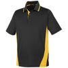 Harriton Men's Black/Sunray Yellow Flash Snag Protection Plus IL Colorblock Polo