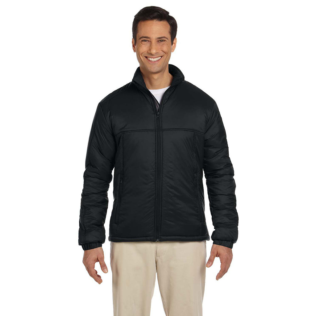 Harriton Men's Black Essential Polyfill Jacket