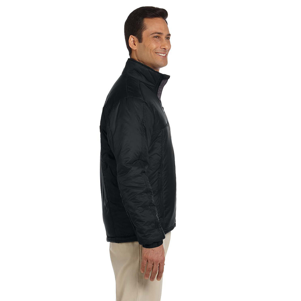 Harriton Men's Black Essential Polyfill Jacket