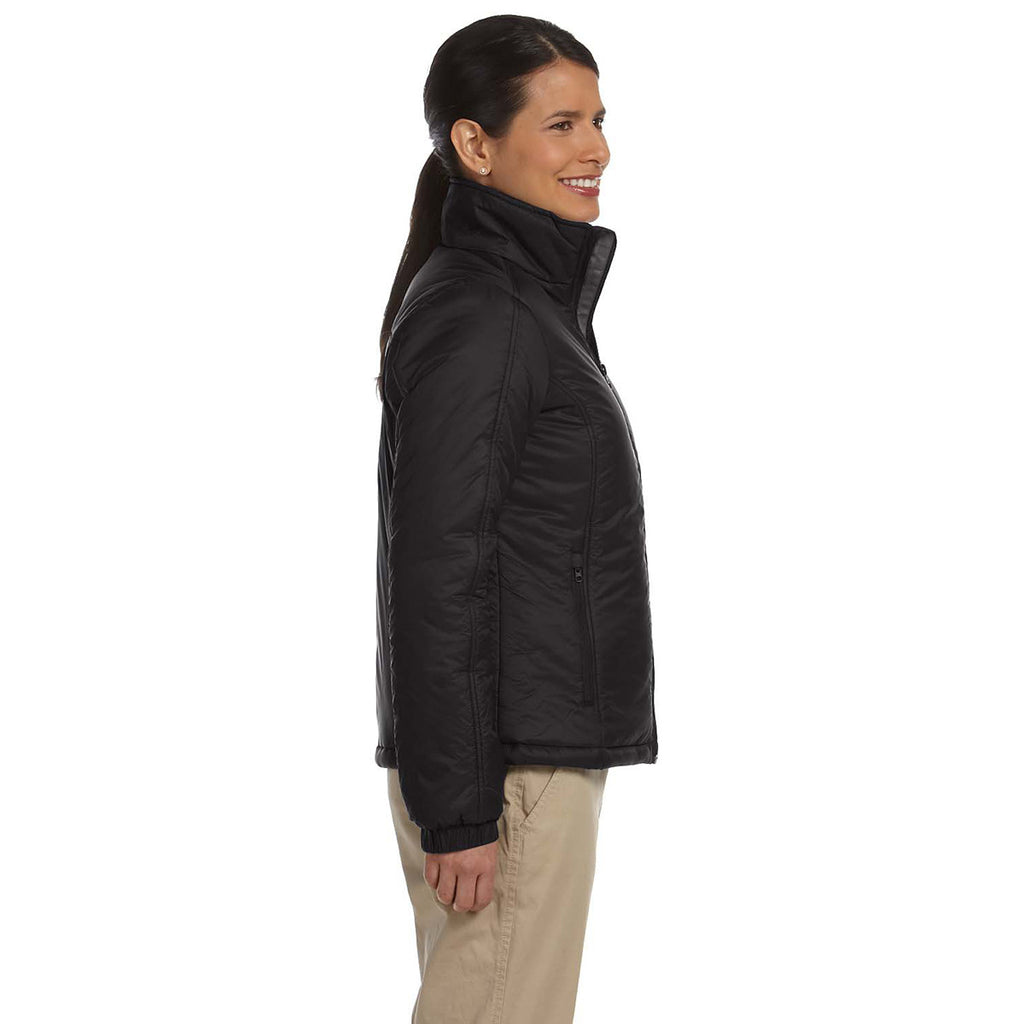 Harriton Women's Black Essential Polyfill Jacket