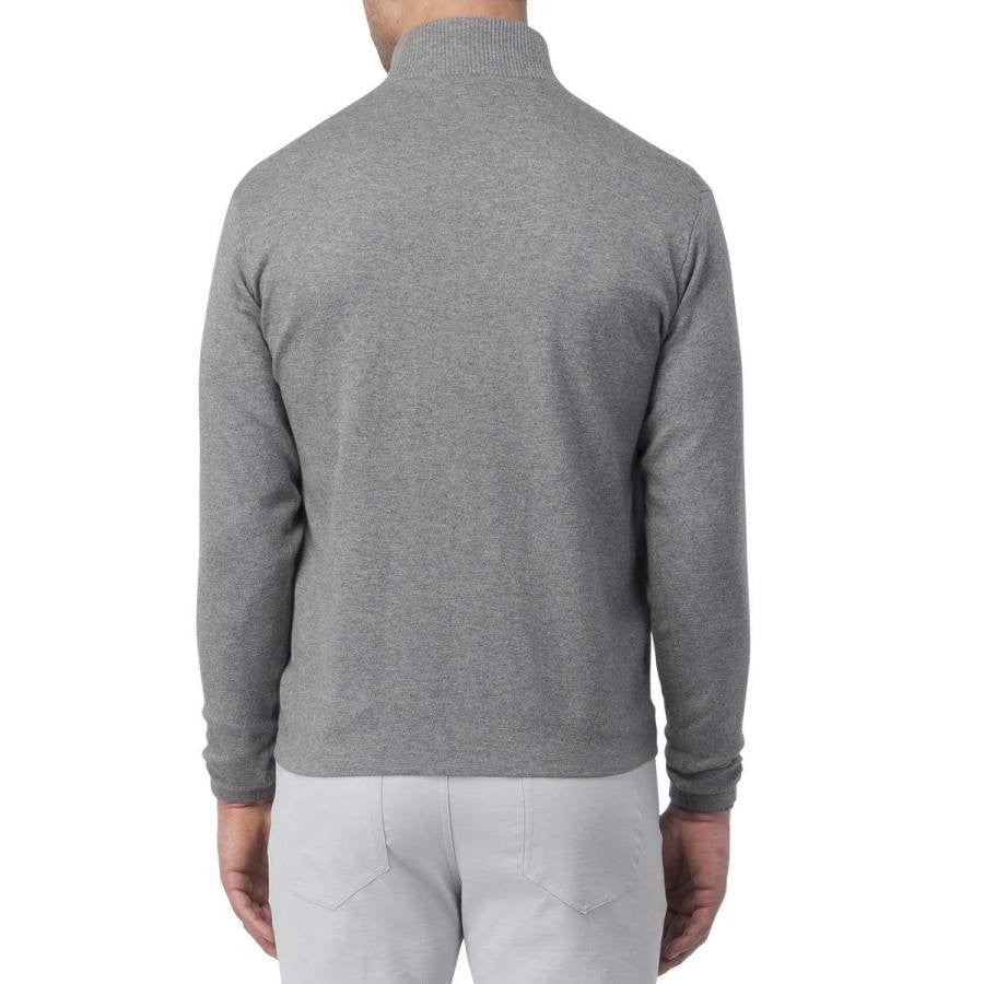 Peter Millar Men's Smoke Salisbury Cotton Poly Plaited Quarter Zip