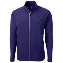 Cutter & Buck Men's College Purple Adapt Eco Knit Hybrid Recycled Full Zip Jacket