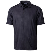 Cutter & Buck Men's Black Pike Double Dot Print Stretch Polo