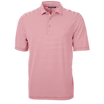 Cutter & Buck Men's Cardinal Red Virtue Eco Pique Stripped Recycled Polo