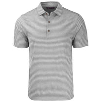 Cutter & Buck Men's Elemental Grey Heather Forge Eco Heather Stripe Stretch Recycled Polo