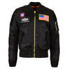 Alpha Industries Men's Black MA-1 Flex Slim Flight Jacket